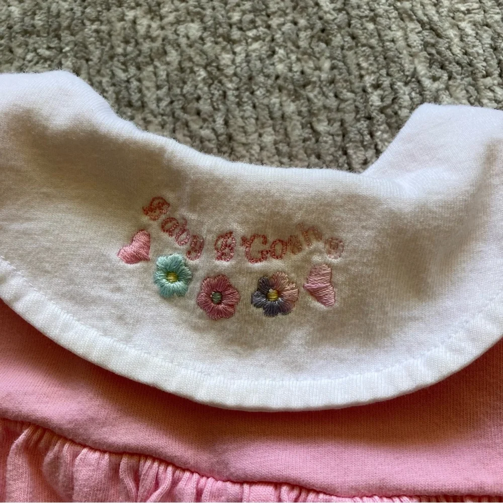 Vintage Baby B'Gosh Pink Bunny Romper 6-9M Embroidered Cotton 80s 90s Retro‎